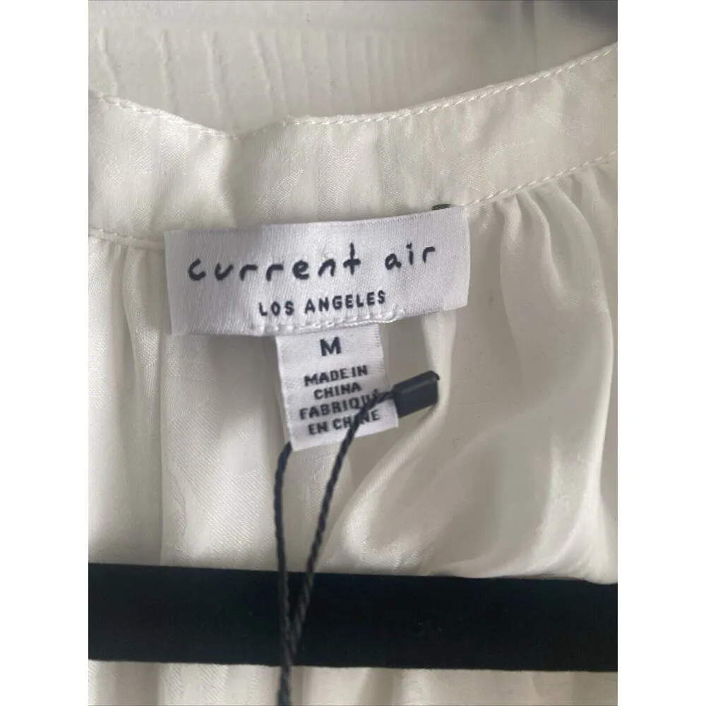 Current Air Women's White Halter Neck Sleeveless Tie Neck Blouse Medium NEW - Image 2