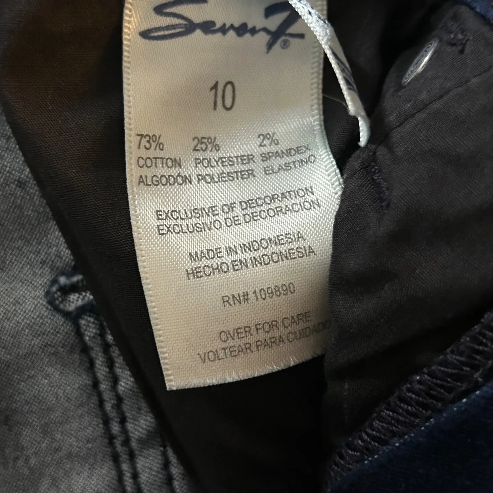 Seven7 Jeans High Rise Skinny Crop Dark Wash Women's Size 10 Blue - Image 7