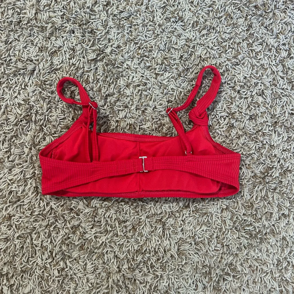 Xhilaration Size S Red Ribbed Tie bikini top! - Image 2