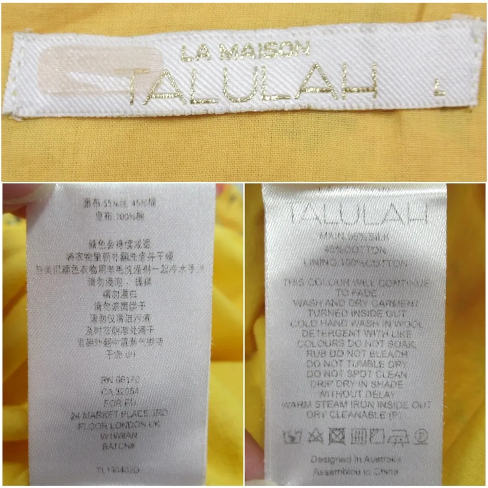 La Maison TALULAH Tansy Floral Mini Dress V-Neck Ruffle Shoulder Women's Large - Image 12