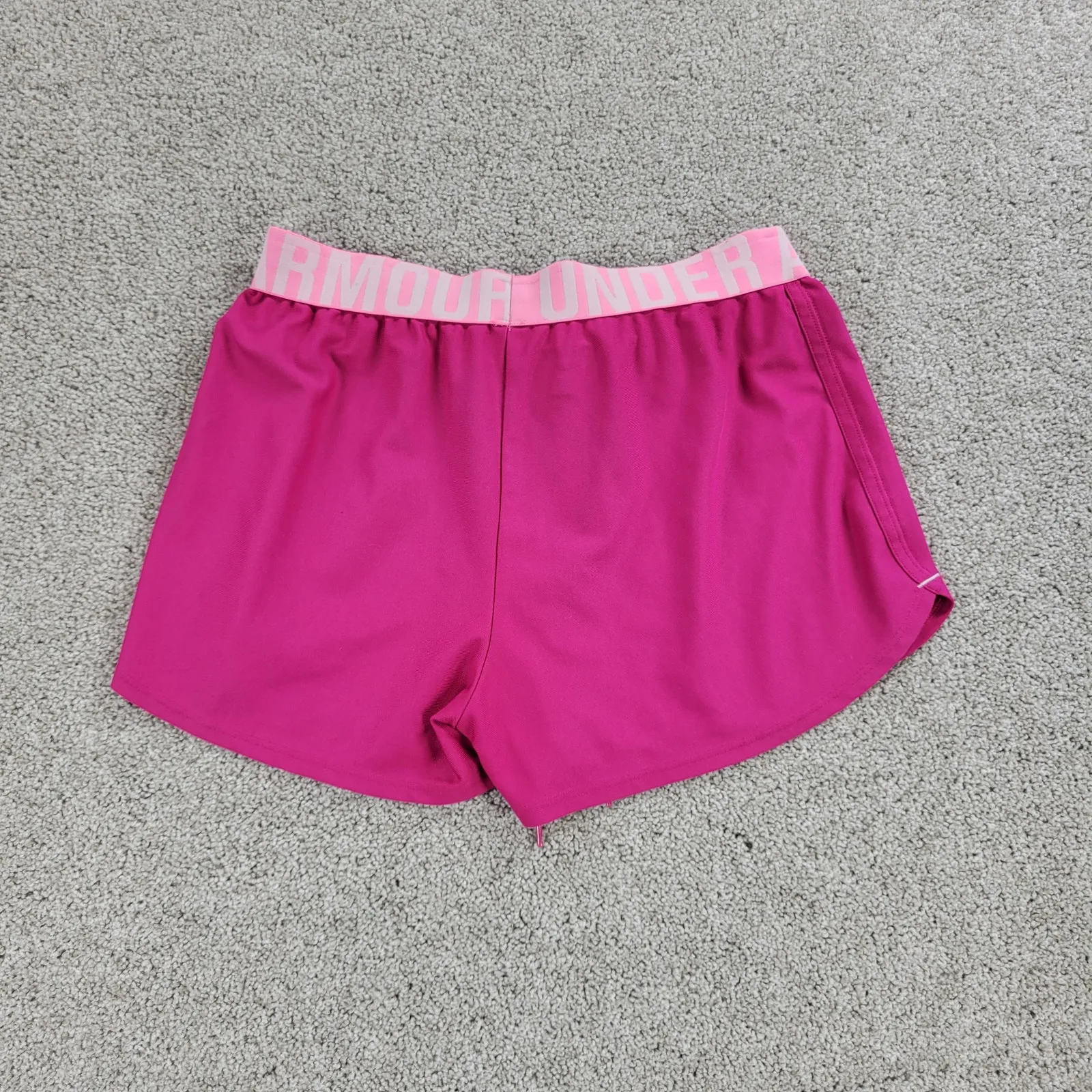 Under Armour Womens Loose Shorts XS Hot Pink Drawstring Running Yoga Athletic‎ - Image 12