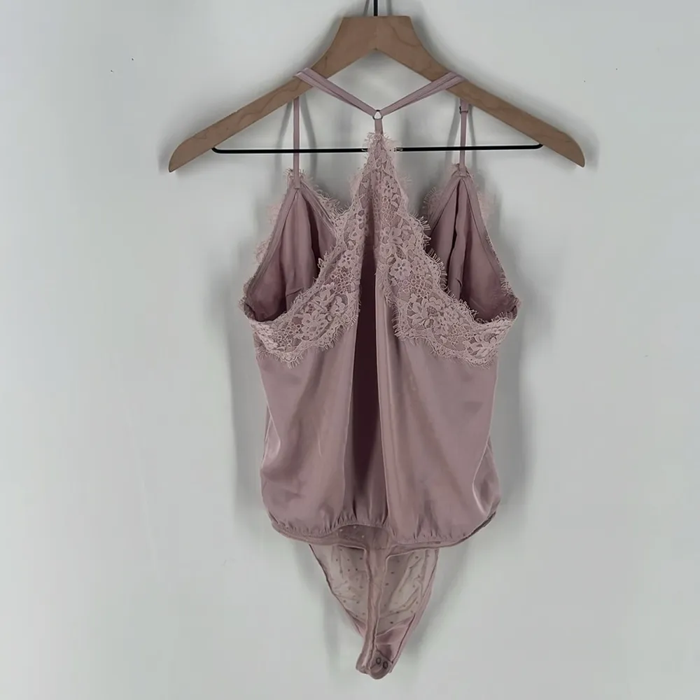 Abercrombie & Fitch  Satin Lace Trimmed Spaghetti Strap Bodysuit - Image 8