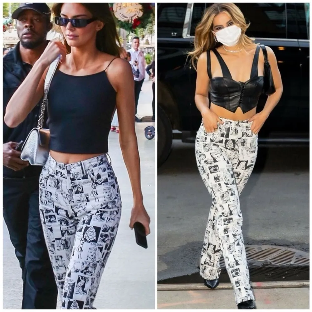 Reformation Newsprint Comic Book
High Rise Straight Leg Jeans 23 NEW - Image 3