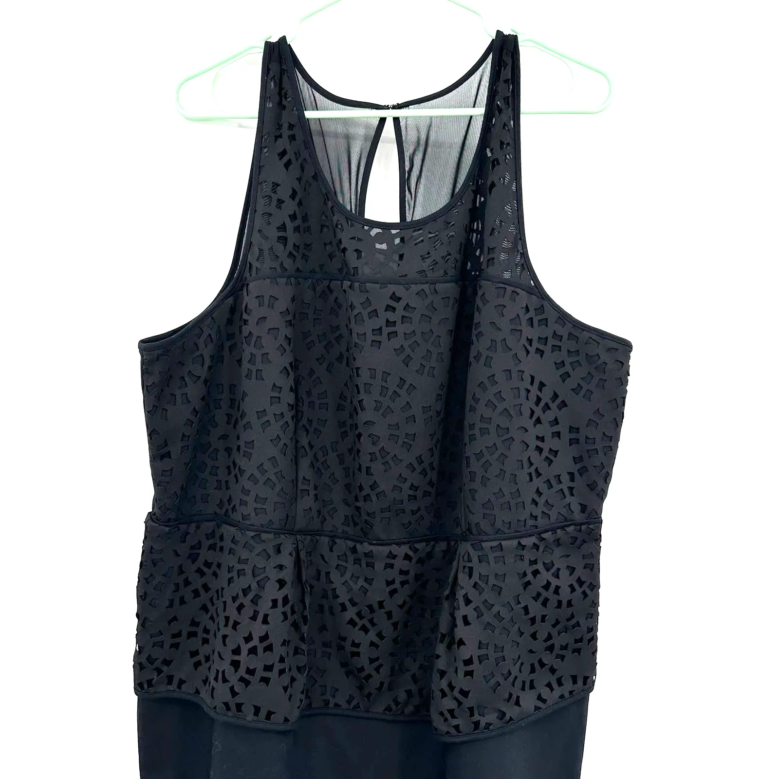 Lane Bryant size 20 black sleeveless peplum style dress lasercut rear‎ zip - Image 3
