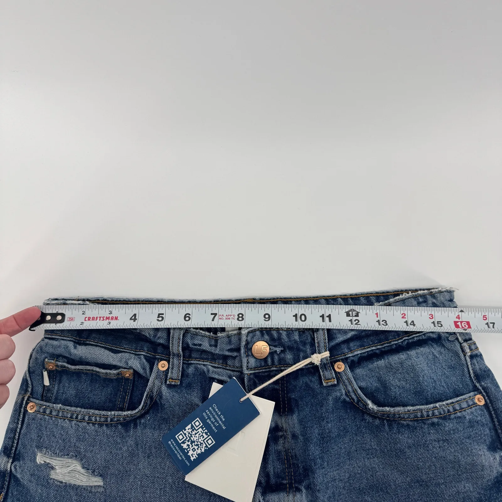 Lovers + Friends Ryan High Rise Straight Jeans Womens 30 NWT Distressed Med Wash - Image 9