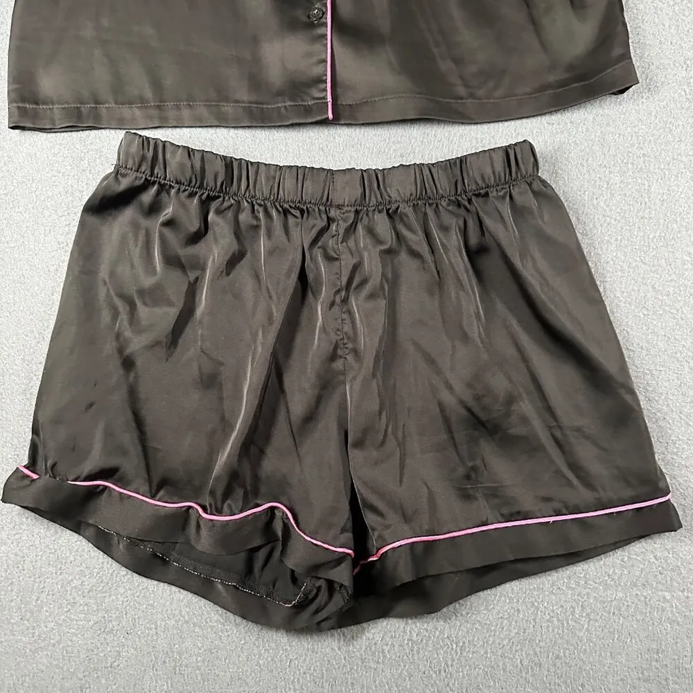 Juicy Couture Medium Black 2 Piece Sleepwear Pajama Set Short Sleeve Shorts - Image 2