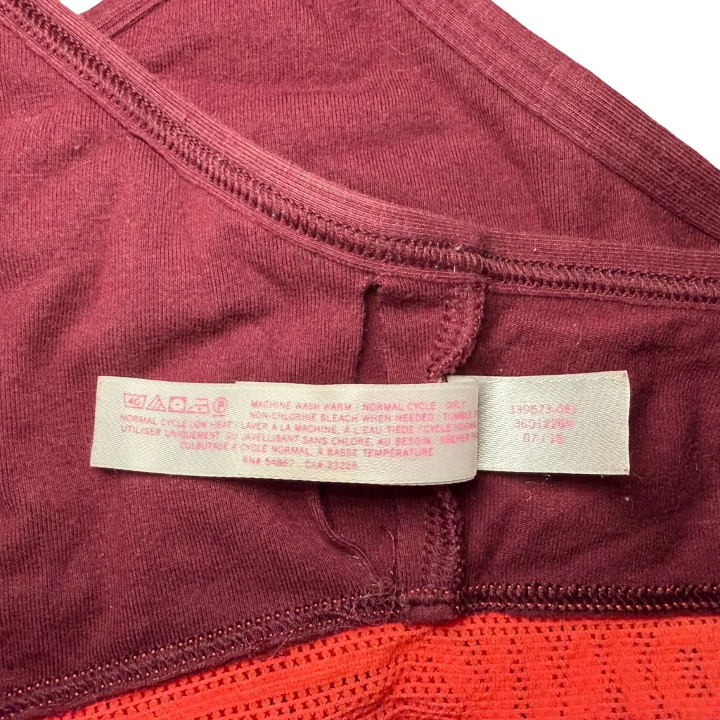 Victoria's Secret Pink Crop Mesh Cotton Racerback Bra Maroon Small Unlined - Image 7