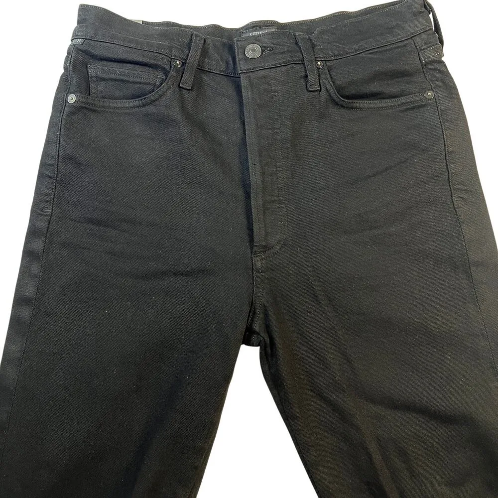 Citizens of Humanity Olivia High Rise Slim Lace Up Ankle Jeans Black Size 29 - Image 2