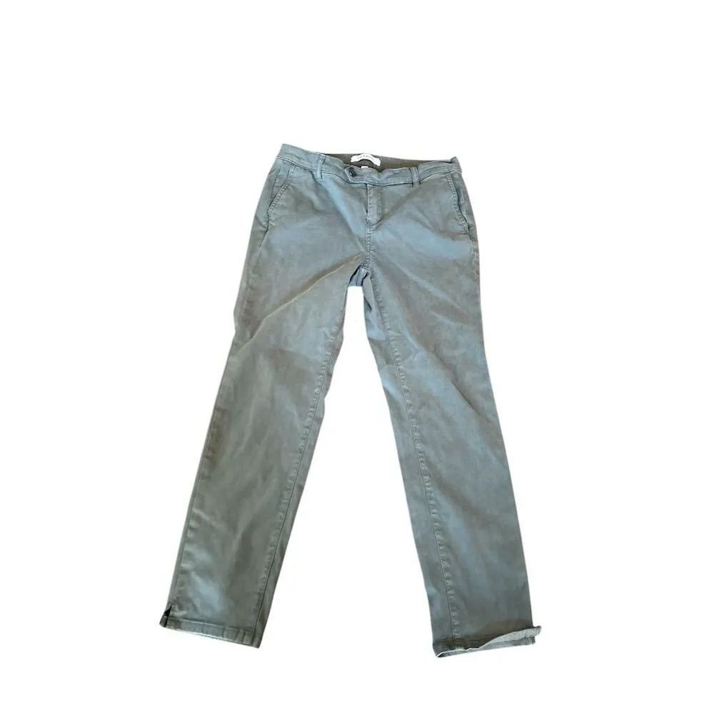 Women's Lila Ryan Pants Size 8 Green Casual Flat Front inseam 27 - Image 2