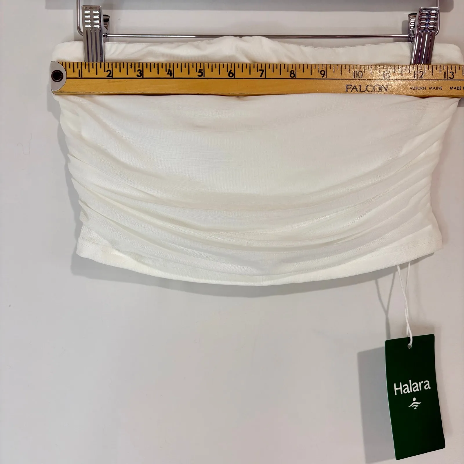 Halara Women’s Ruched Bandeau Tube Top White Size Small NWT Summer Feminine - Image 4