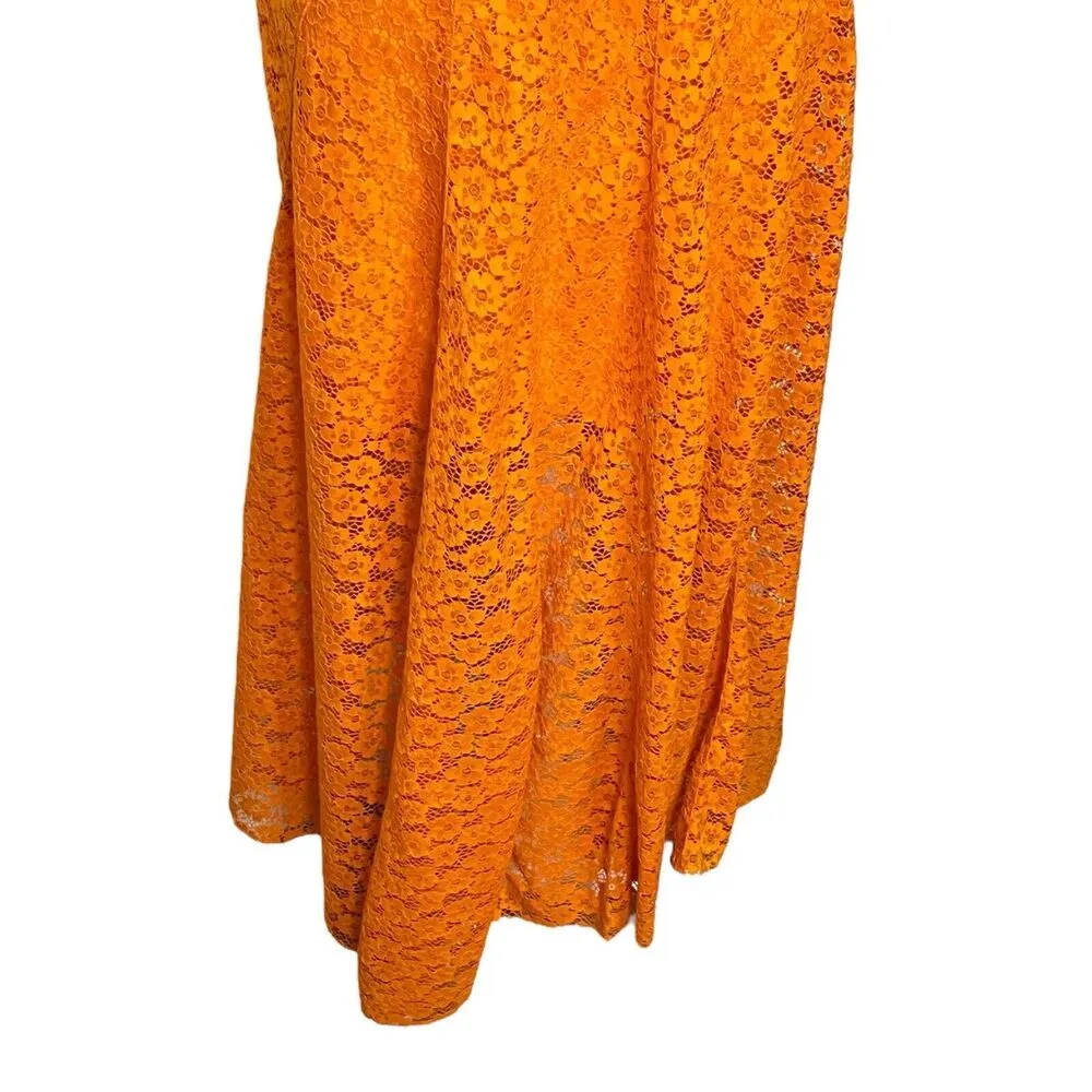 & Other Stories Flower Lace Asymmetrical Midi Dress A Line Short Sleeves Size 4 - Image 3