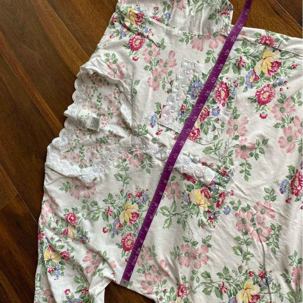 4/$20 VTG Earth Angels 100% Cotton Short Sleeve Nightgown Night Shirt - Image 6