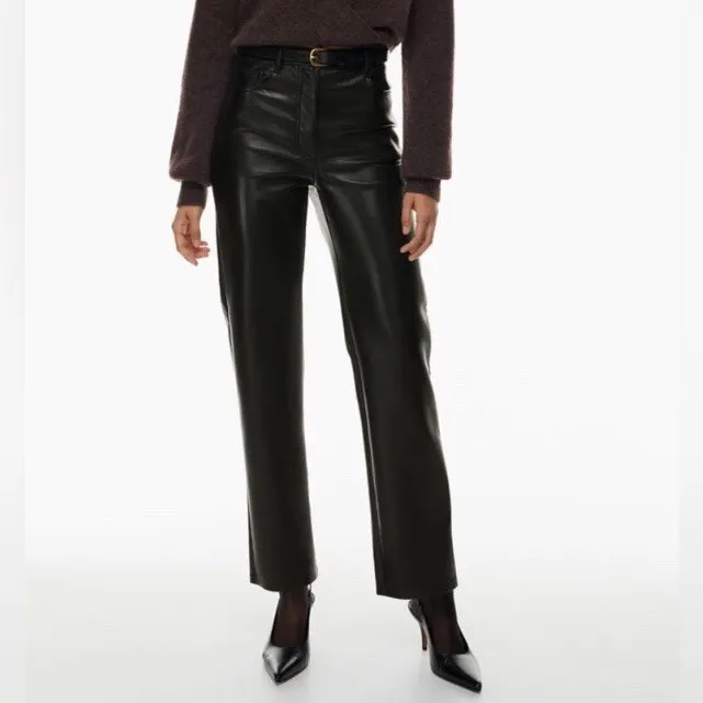Aritzia Wilfred Melina Straight Leg Vegan Leather Pants in Black Size 2 - Image 8