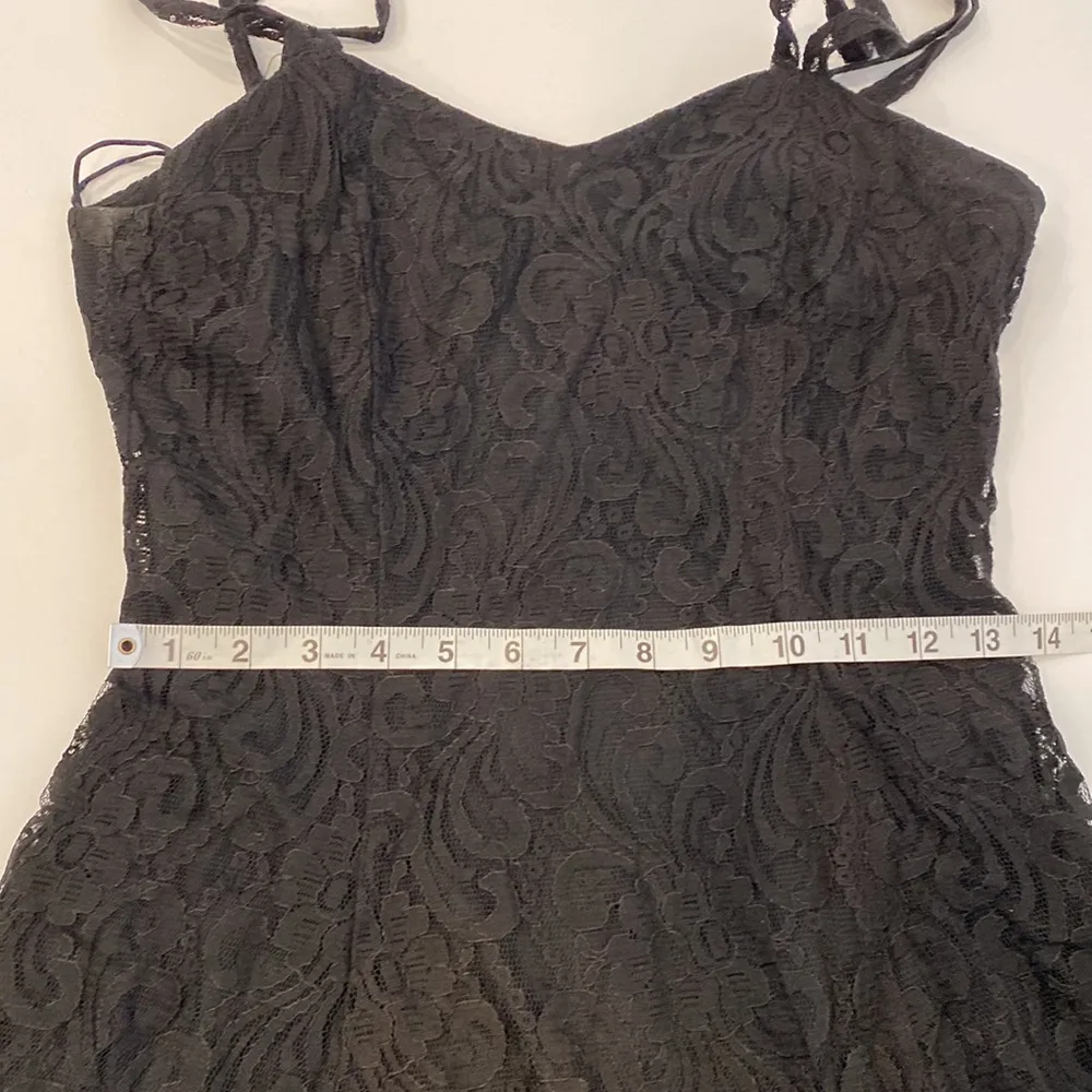 All That Jazz Vintage 90’s Black Lace Mini Dress Sz 2 Nylon Rayon Lined Zipper - Image 8
