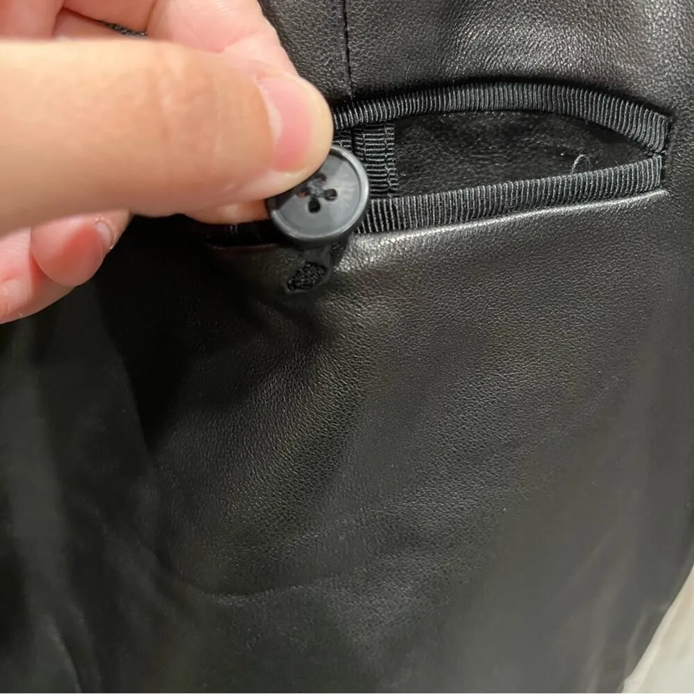 SEA New York Black Lambskin Leather Slim Leg Ankle Pants NO SIZE TAG - Image 5