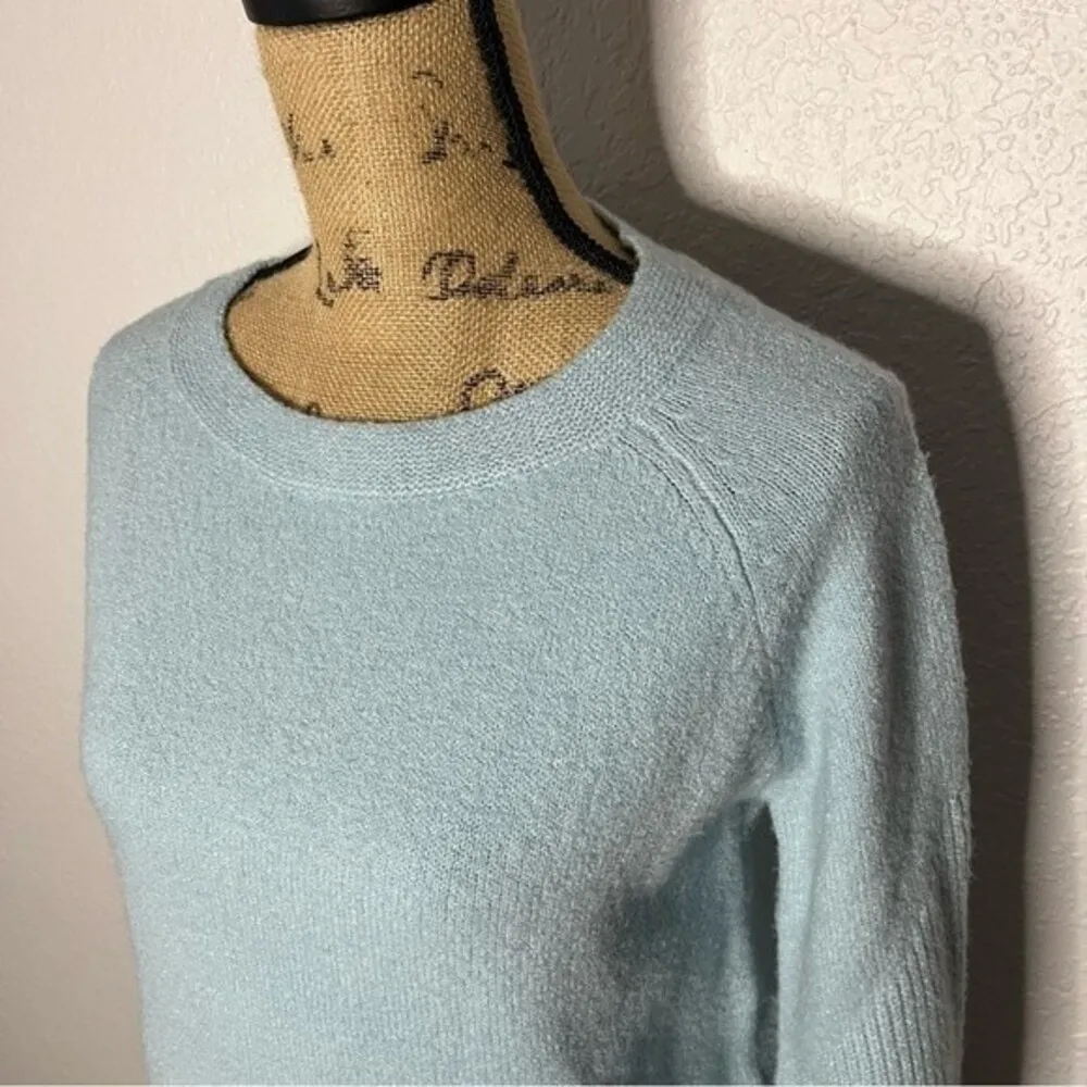 Ruby Road Womens Light Blue Wool Blend Long Flare Sleeve Crew Neck Sweater sz XS - Image 2