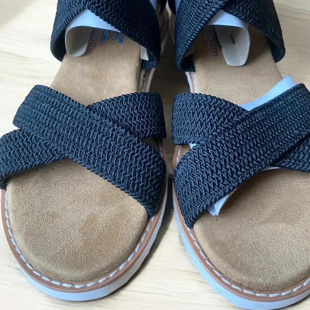 Skechers Women's BOBS Desert Kiss Sandal Braided Criss-Cross Black 6 - Image 4