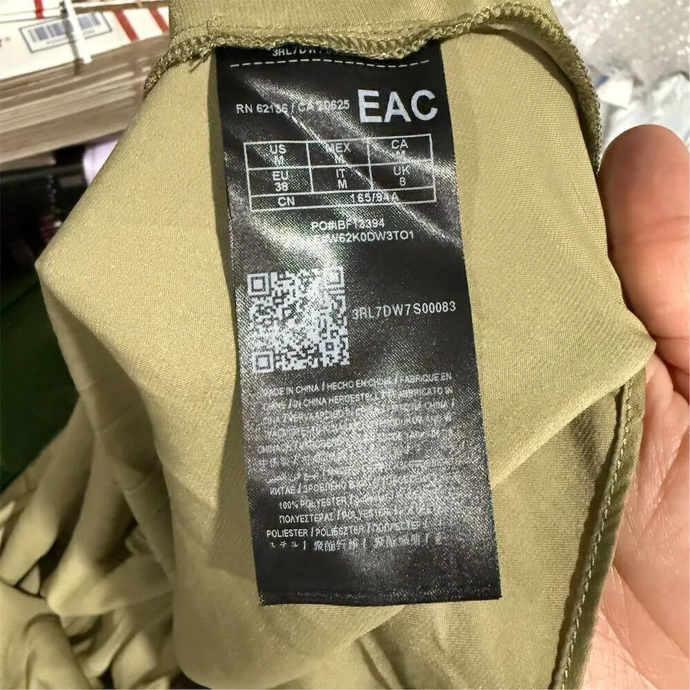 Guess Los Angeles Olive Green Satin Cold Shoulder Dress Size M Party Cocktail - Image 7