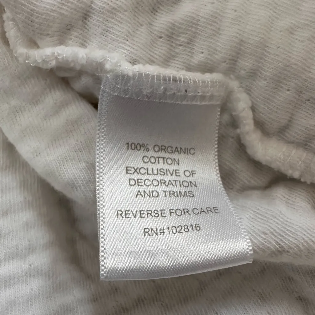 Garnet Hill Organic-Cotton Waffle-Knit Pullover 1 Front Pocket White - Image 6