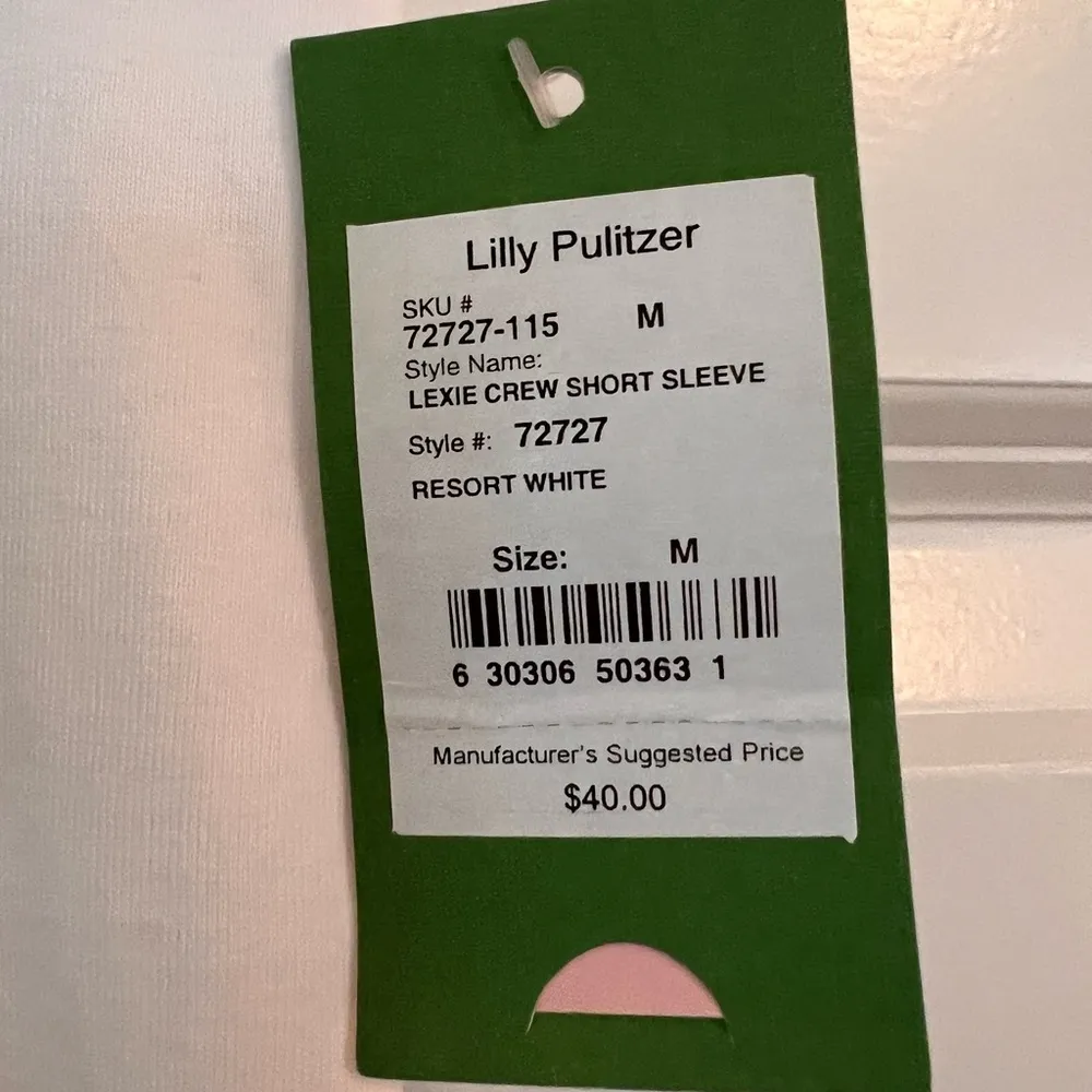 Lilly Pulitzer White Crew Neck T-Shirt - Image 3