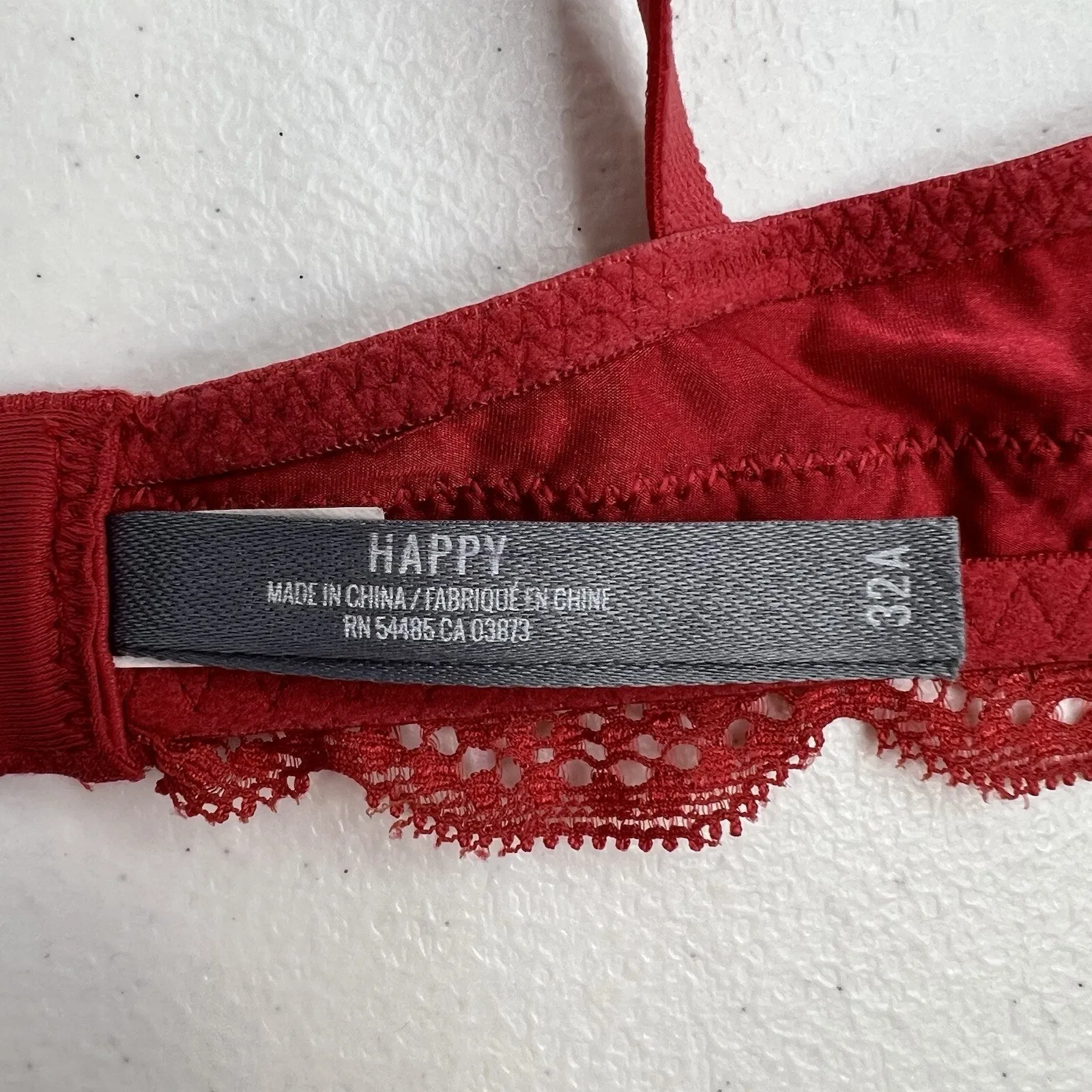 Aerie Happy Size 32A Bra Very Sexy Lined Demi Push Up Underwire Red Lace Plunge - Image 11