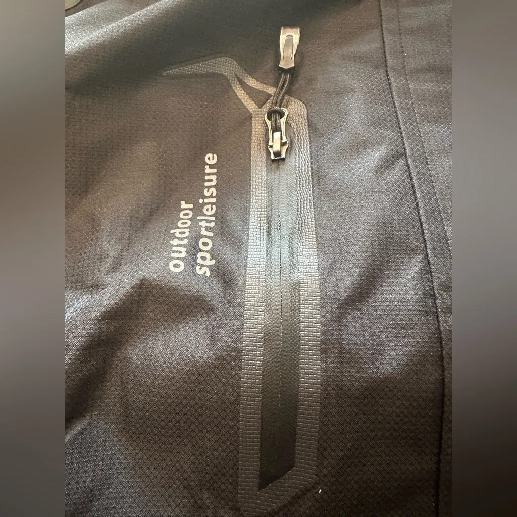 Women’s XXL Waterproof Rain Jacket Removable Hood Dark Green Outdoor Sports Black - Image 2