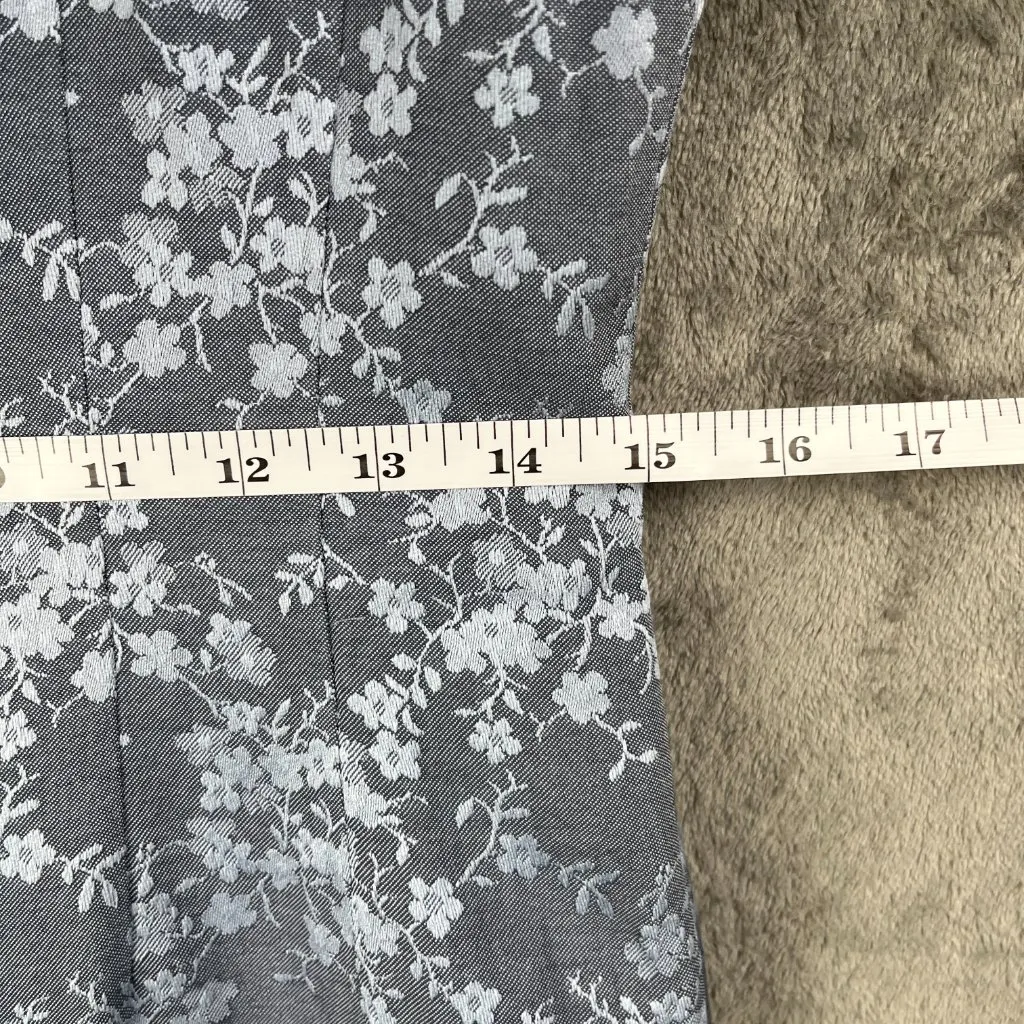 Kasper ASL Sheath Dress Women’s 6P Metallic Gray Floral Jacquard Vintage 80s 90s - Image 8