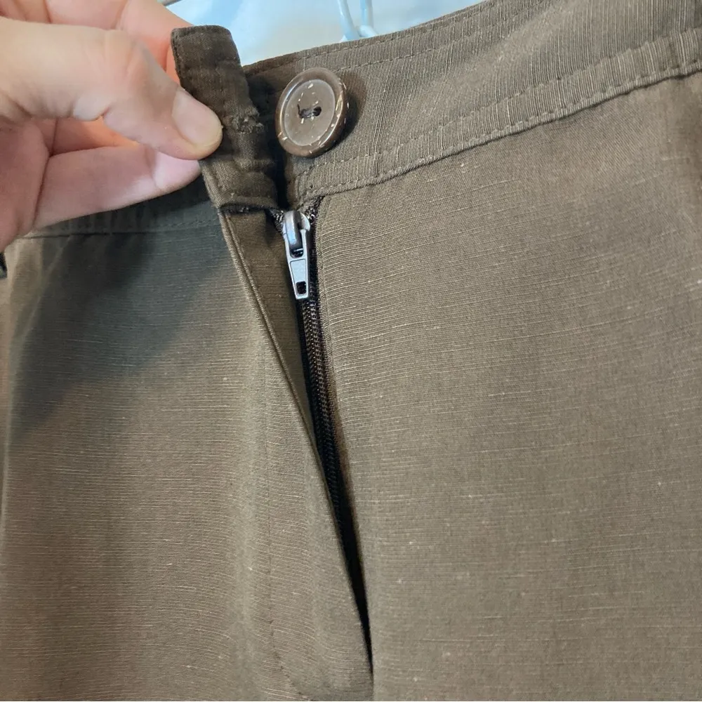 Emma James Brown Bootcut Mid Rise Waist Pressed Leg Trousers Slacks Pants - Image 6