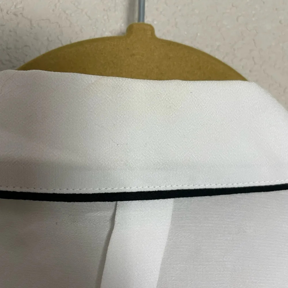 Zac Zac Posen White Button Down Shirt Black Piping - Image 5