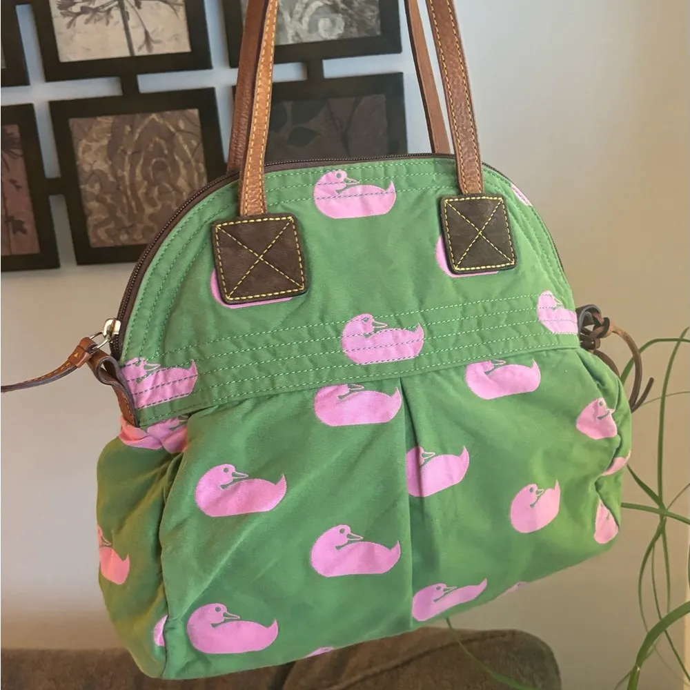 RARE🔥Authentic DOONEY & BOURKE Leather/cotton Duck print Satchel/Shoulder bag - Image 14