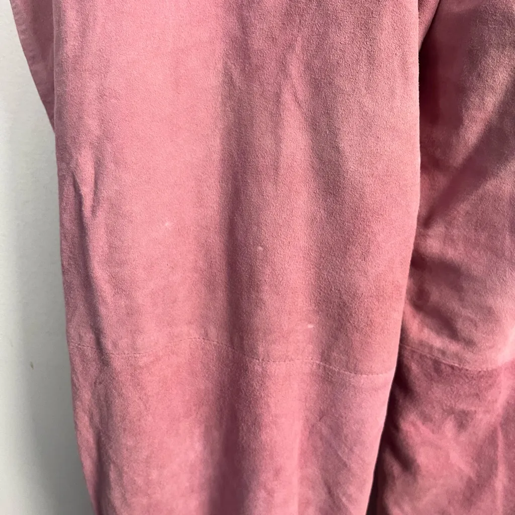 Vintage pink suede boiler suit size large READ - Image 7