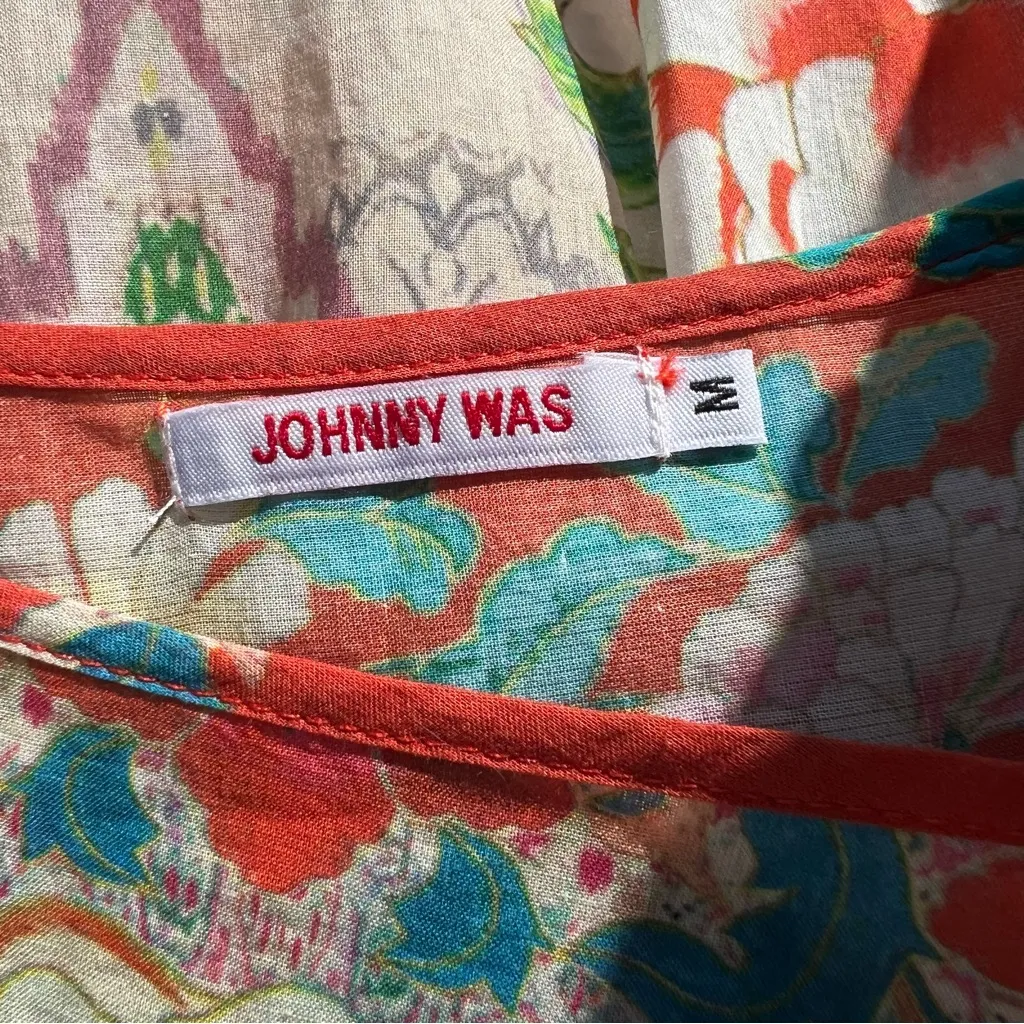 Johnny Was Cotton Floral Sleeveless Multicolor MIDI Dress - Image 9