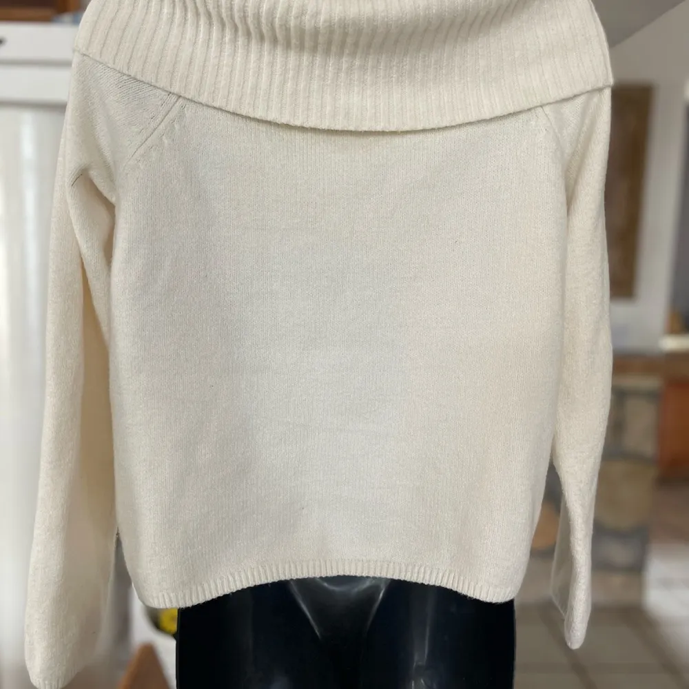 Women's Old Navy (L) White Corset Neck Knit Sailor Sweater Long Sleeve Pouch - Image 6