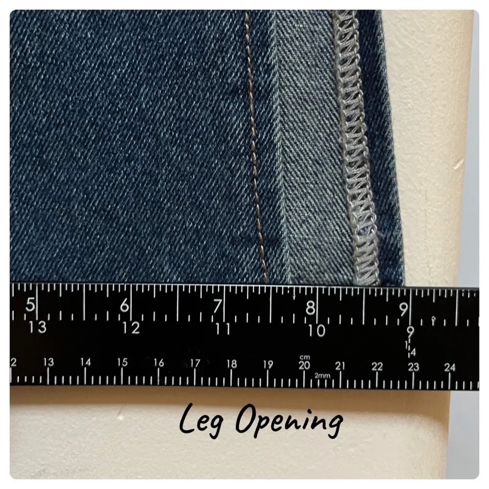 Blue Cotton Side Ankle Slit Ripped Knee Jean Size‎ XS Western Country - Image 7