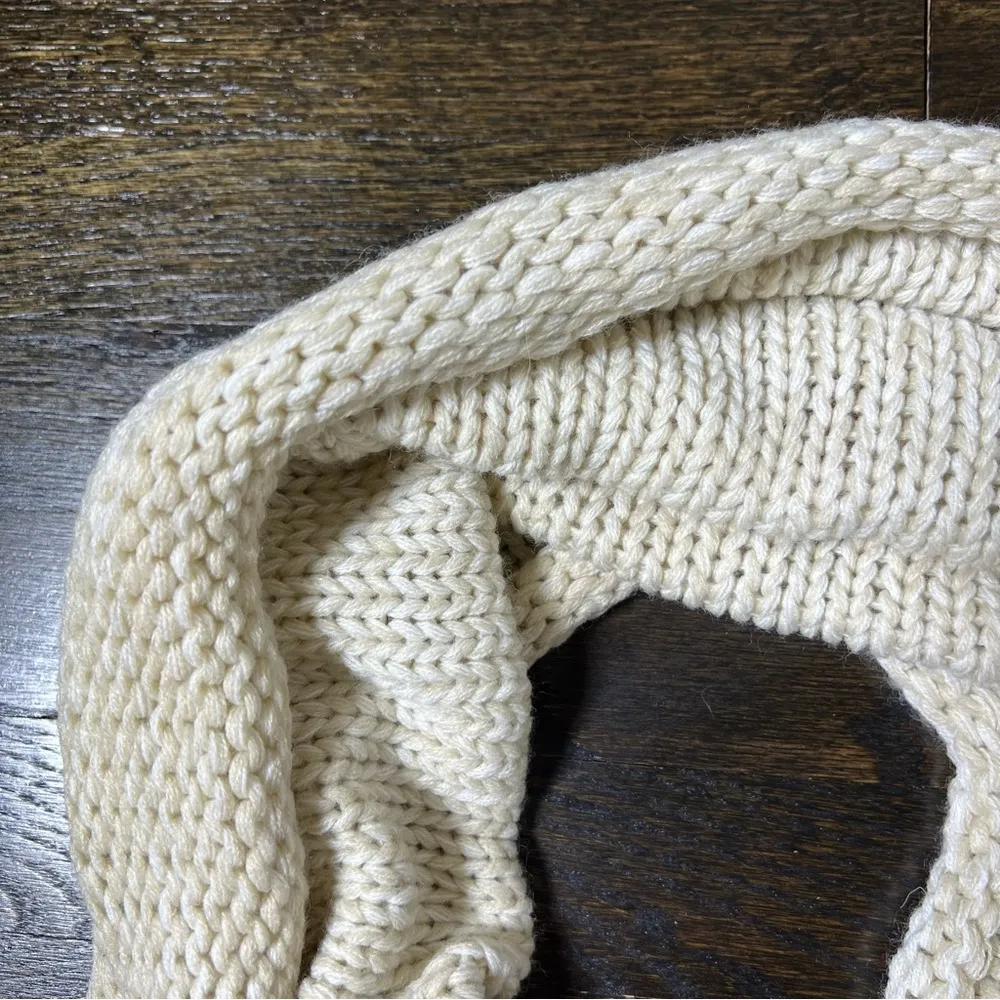 Cato Cream Chunky Knit Infinity Scarf - Image 4