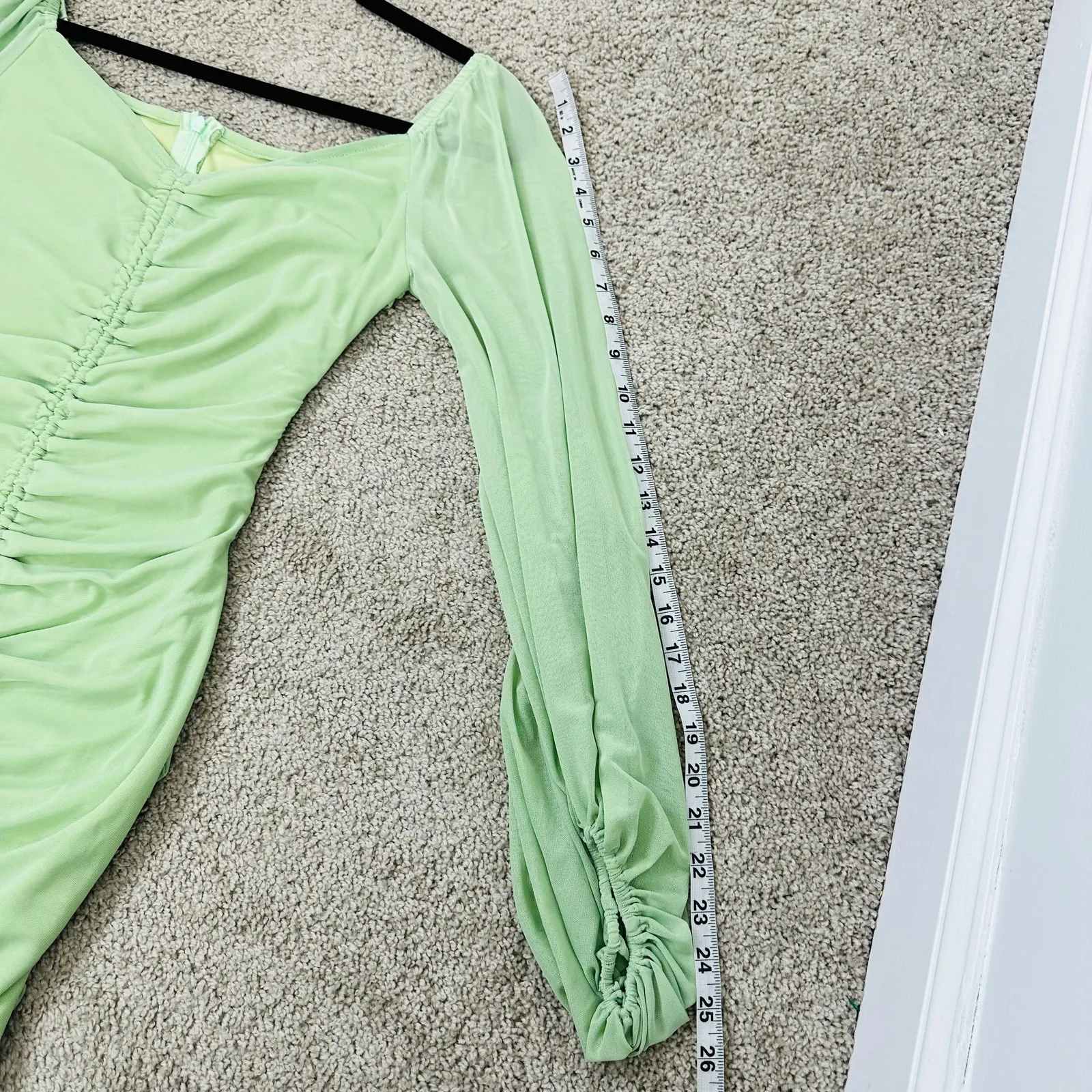 HelloMolly Bachelorette Approved Dress green Women's 4 ruched long sheer Sleeve - Image 11