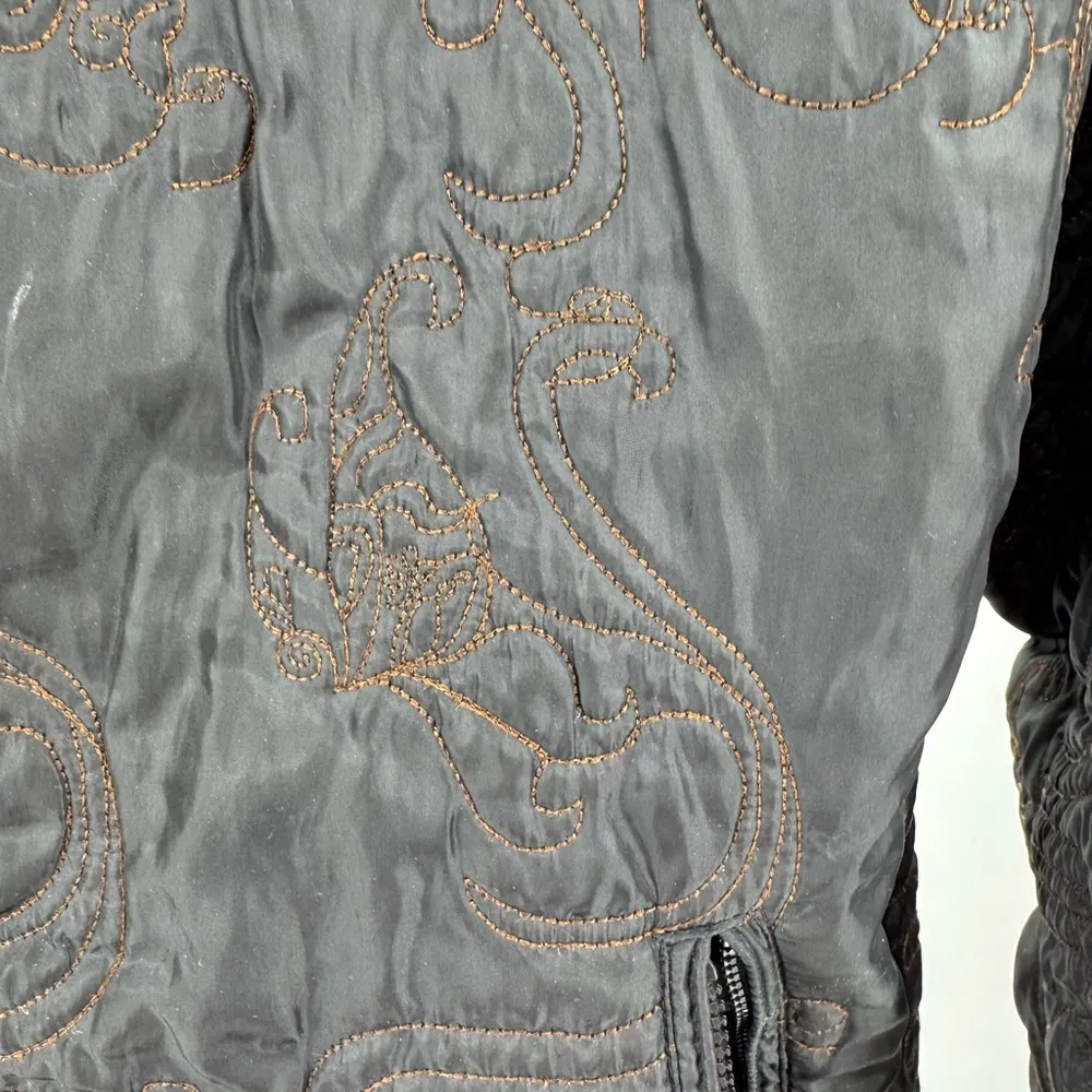 Chico’s Designs quilted embroidered XL jacket casual office neutral vintage - Image 8