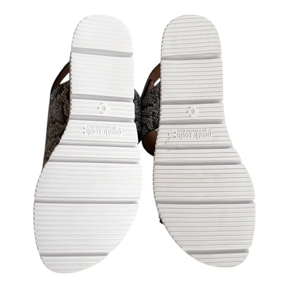 NEW Gentle Souls Leather Lavern Sandals Pewter Snake Snakeskin Size 8 - Image 8