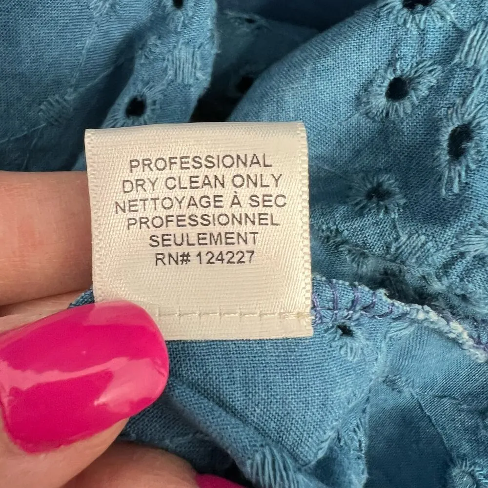 Misa Los Angeles XS Tiered Lagenlook Denim Skirt Indigo Blue Elastic Waist NWT - Image 10