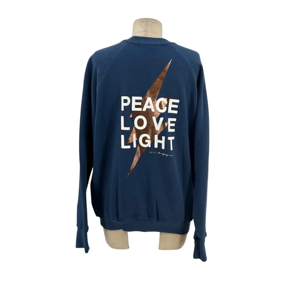 Spiritual Gangster Peace Love Light Sweatshirt Long Sleeve Blue Rose Gold Medium - Image 7