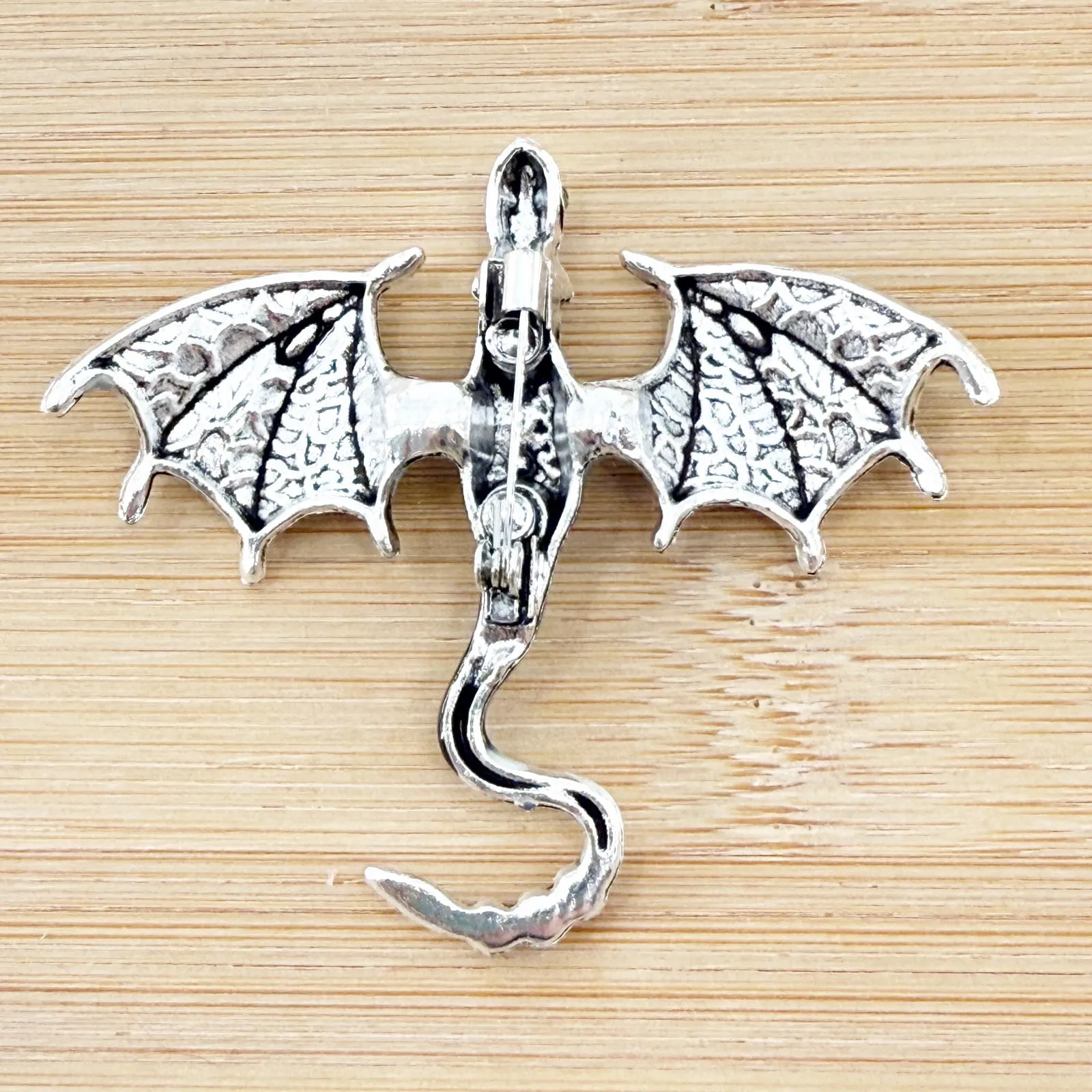 Black & White Dragon Pin, Dragon Brooch, Dragon Enamel Pins, Dragon Age Pin - Image 3