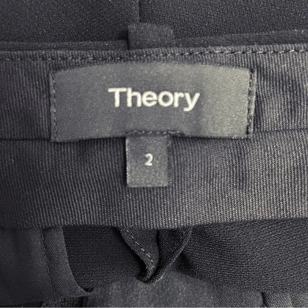 Theory Cropped Slim Pant Black Admiral Crepe Classic Dress Pants Women’s Size 2 - Image 10