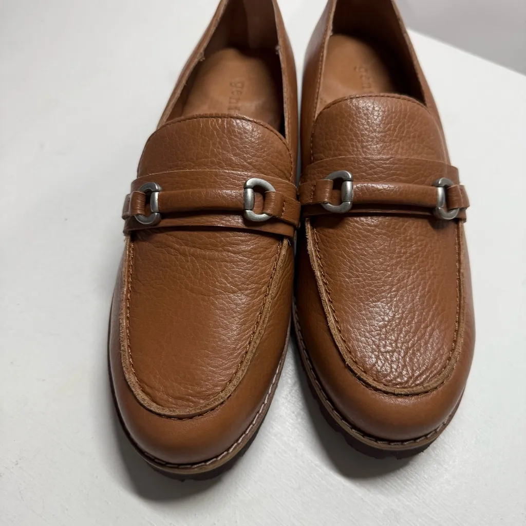 NWOT Gentle Souls Women's Eugene Lug Bit Leather Loafer In Cognac Size 6 1/2M - Image 3