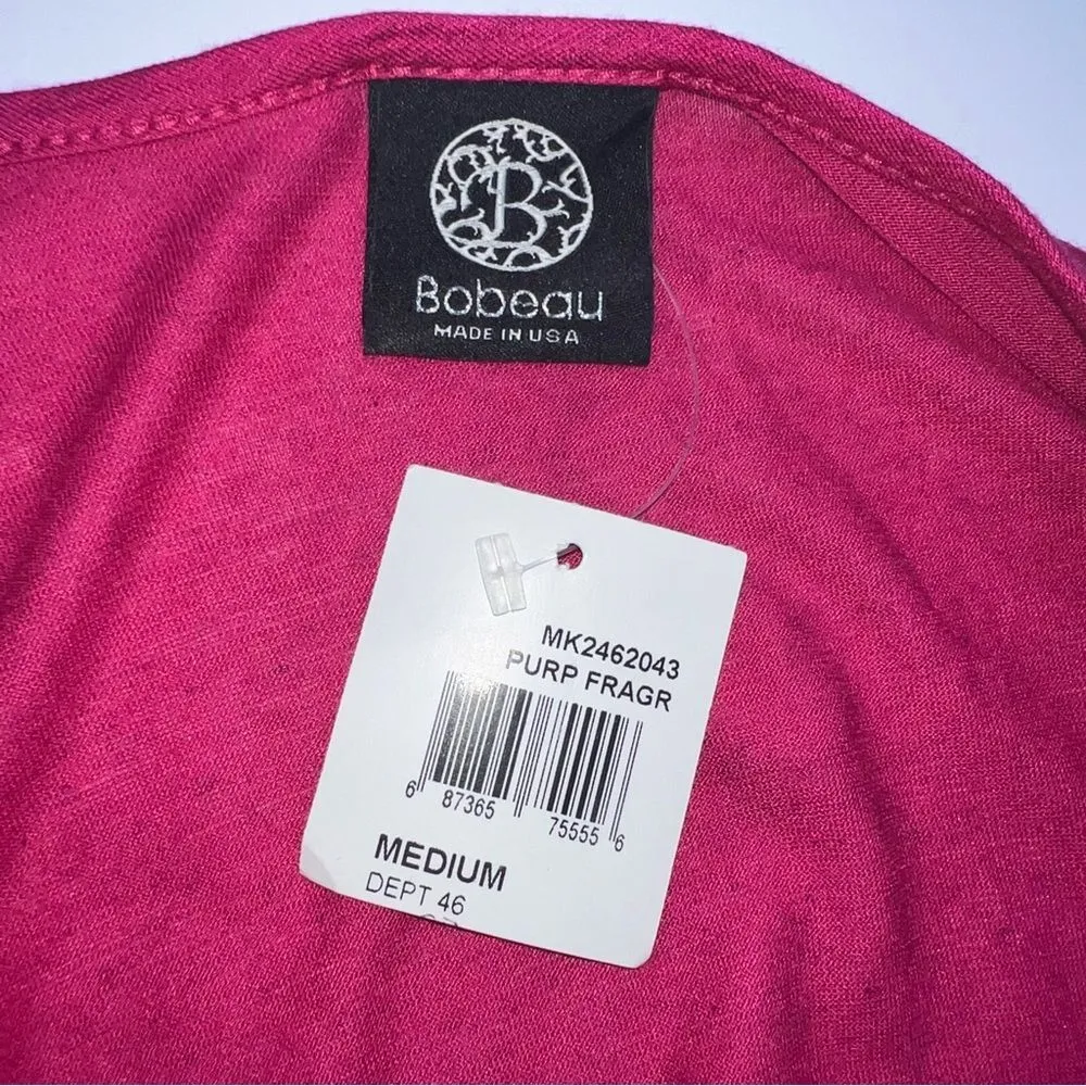 Bobeau Dark Pink Pull Over Sweater wi/Draped Twist in Front w/Long Sleeves-Sz M - Image 8