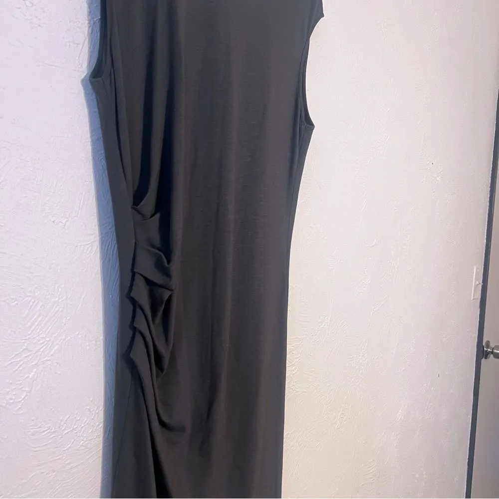 Armani Collezioni Ruched Sleeveless Gray  Bodycon Dress  size 10 - Image 3