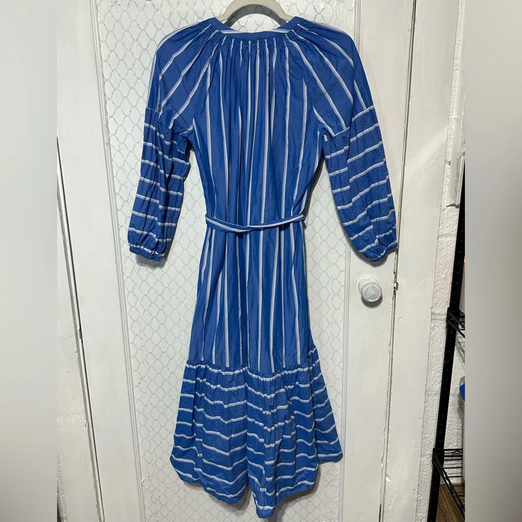 Rails Vittoria Dress XS Blue Stripe Puff Sleeve Belted Vacation Dress - Image 6
