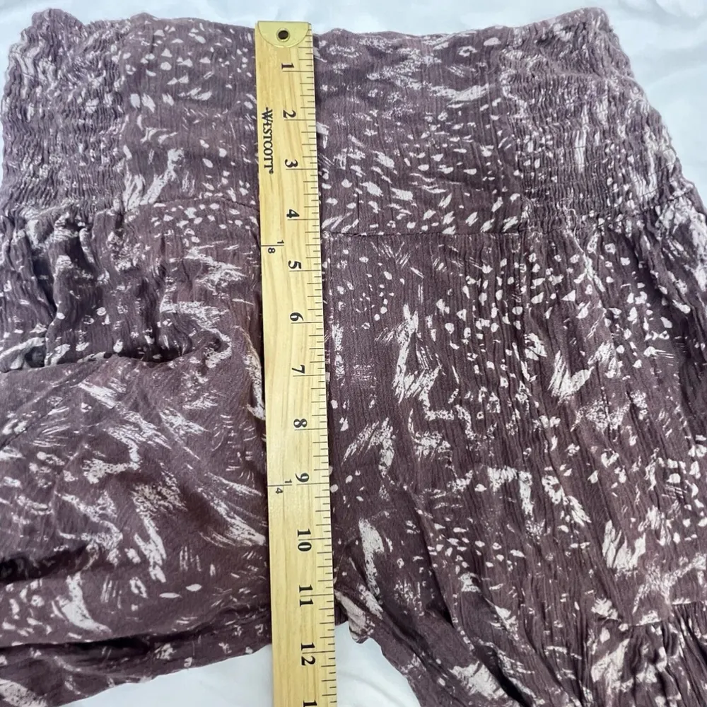 Olivaceous Womens Pants Small Wide Leg Rayon Elastic Waist Pull On Brown Boho - Image 8