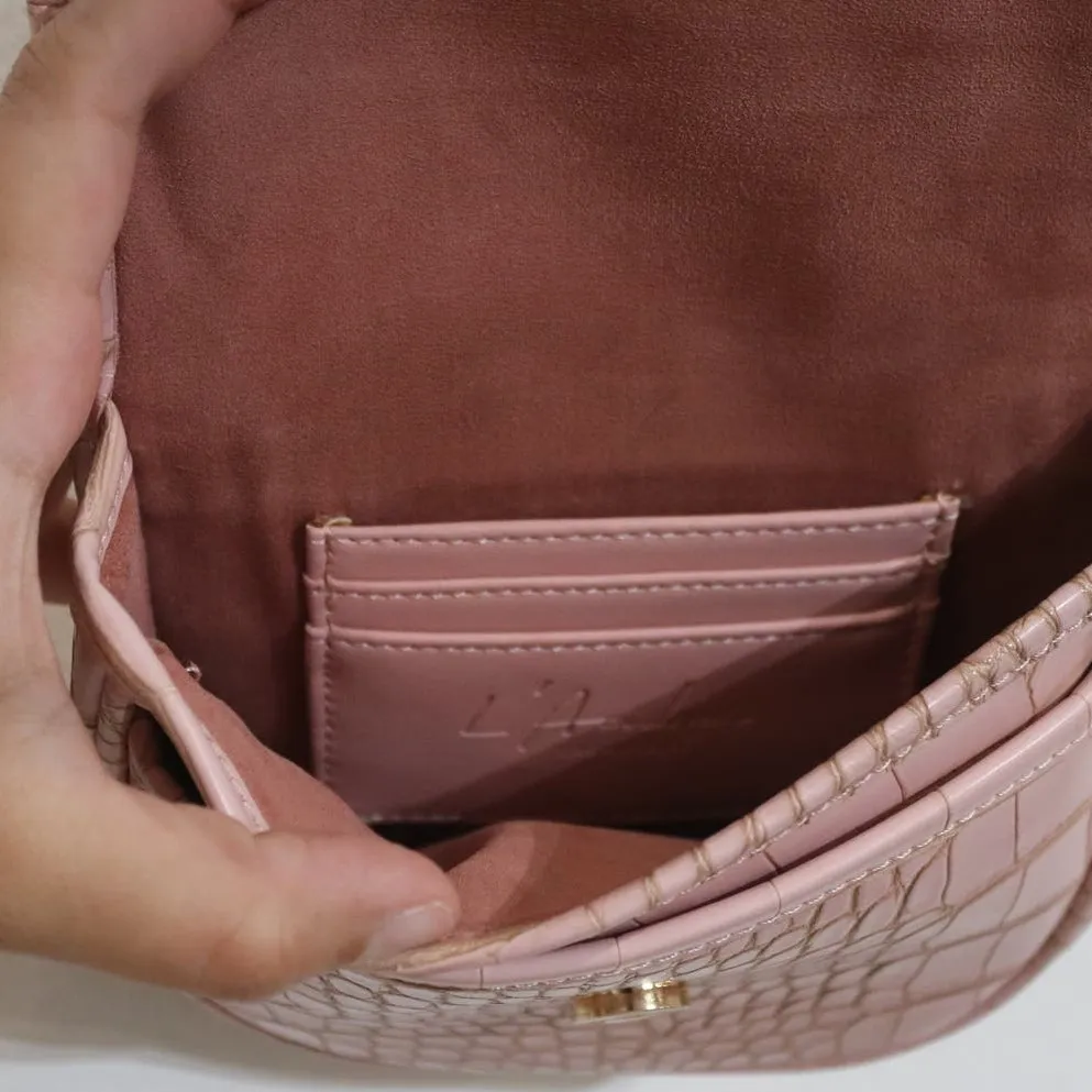 L’Academie Blush Pink Tavi Mini Croc - Image 6