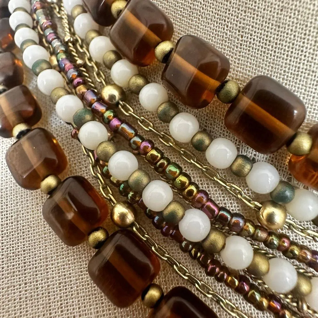 Premier Designs Amber Glass  Multi-Strand Necklace - Image 4