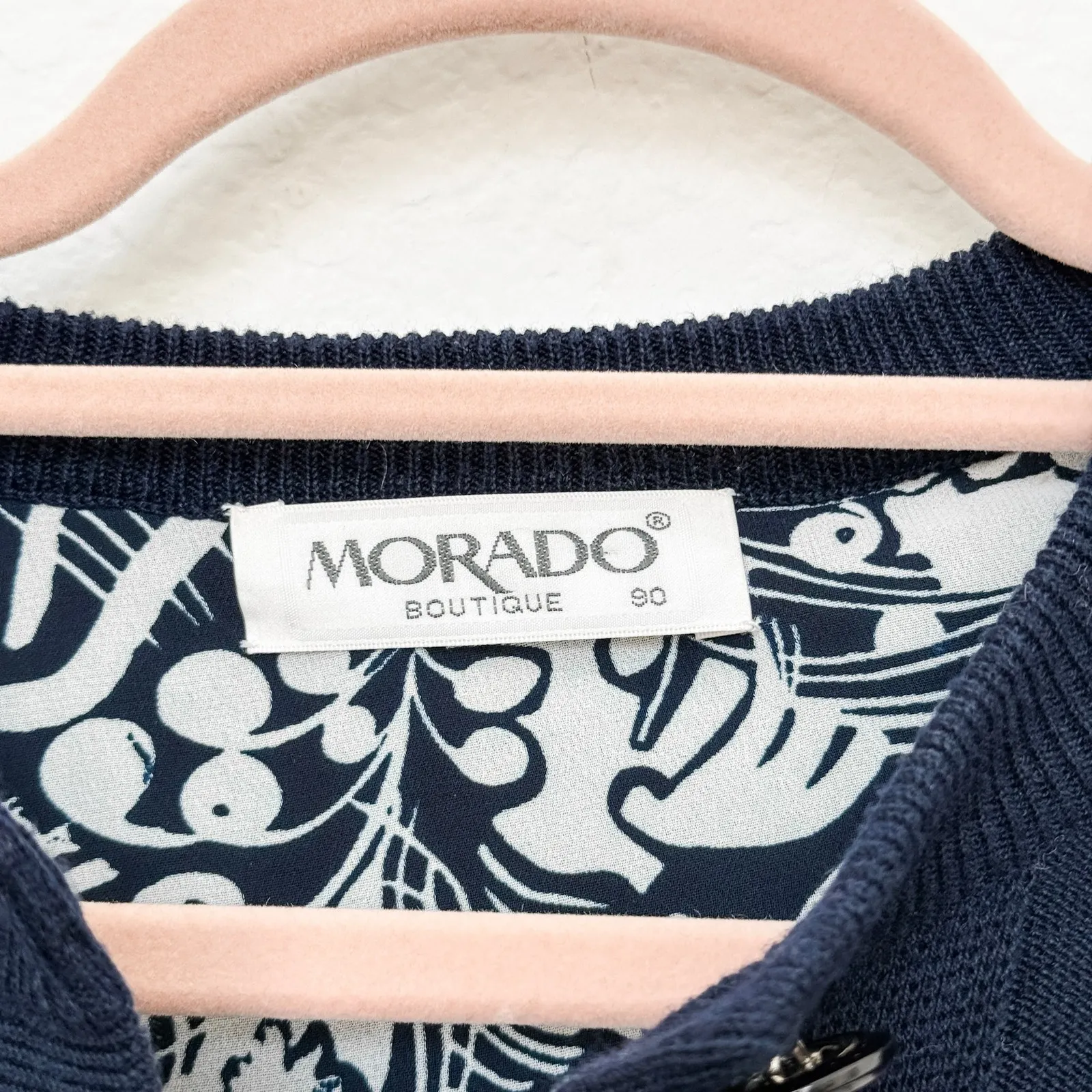 Morado Womens Cardigan Size L Navy Blue Button Front Classic Preppy Parisian Size L - Image 4